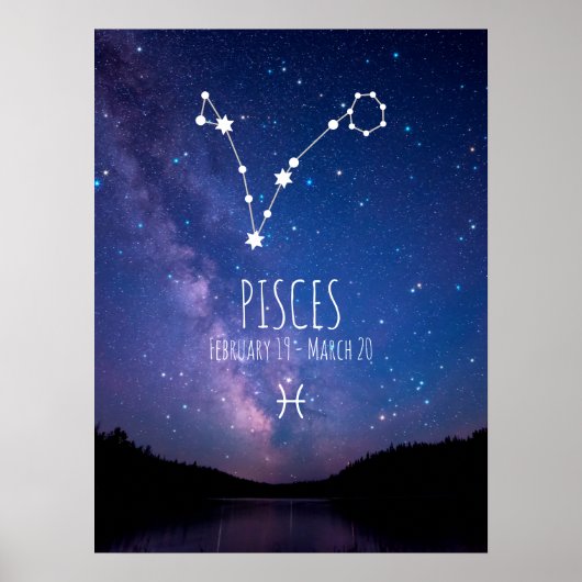 Pisces | Personalisiertes Zodiac-Sternbild-Poster Poster (Vorne)