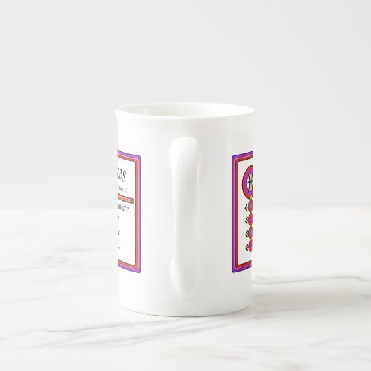 Pisces Personality Tracks Knochen-China-Tasse Porzellantasse (Rückseite)