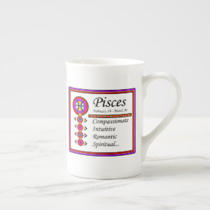 Pisces Personality Tracks Knochen-China-Tasse Porzellantasse