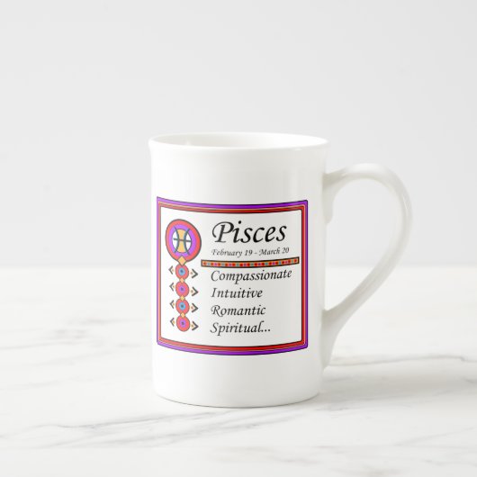 Pisces Personality Tracks Knochen-China-Tasse Porzellantasse (Rechts)