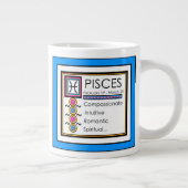Pisces Personality Traits 20oz. Jumbo-Tasse (Rechts)
