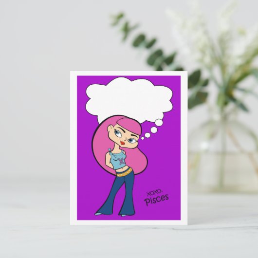 Pisces Postcard Postkarte (Stehend Vorderseite)
