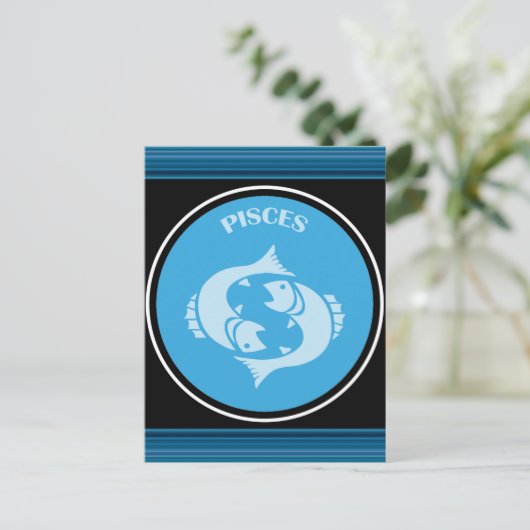 Pisces Postcard Postkarte (Stehend Vorderseite)