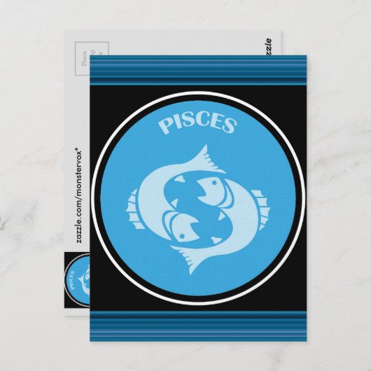 Pisces Postcard Postkarte (Vorne/Hinten)