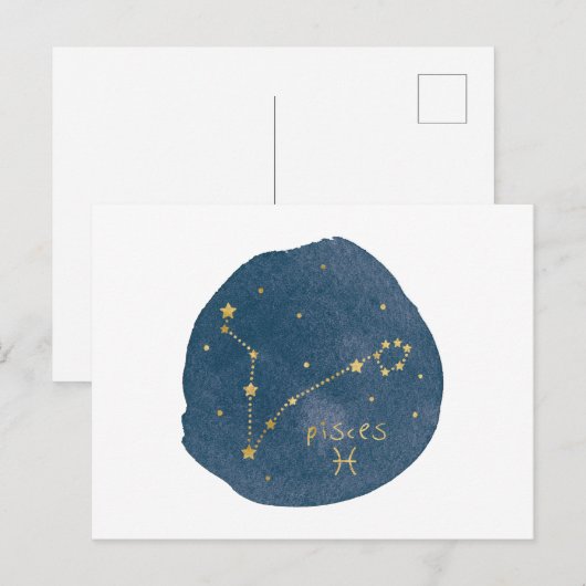 Pisces Postkarte (Vorne/Hinten)