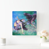 Pisces Quadratische Wanduhr (Zuhause)