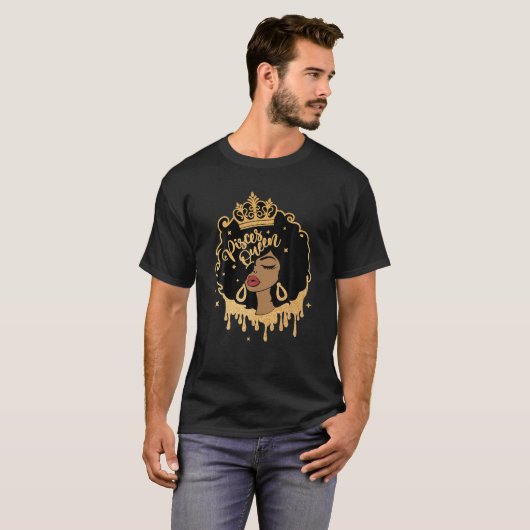 Pisces Queen | Afro Queen | Afrikanische Amerikane T-Shirt (Vorne ganz)