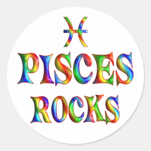 Pisces Rocks Runder Aufkleber (Vorderseite)