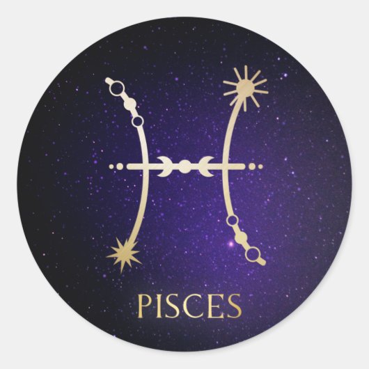 Pisces Runder Aufkleber (Vorderseite)