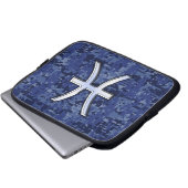 Pisces Sign Navy Blue Digital Camouflage Laptopschutzhülle (Vorne Knopf)