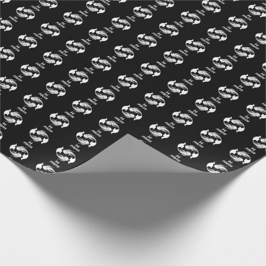 Pisces Silhouette Wrapping Paper Geschenkpapier (Ecke)