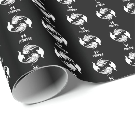 Pisces Silhouette Wrapping Paper Geschenkpapier (Rolleneckpunkt)