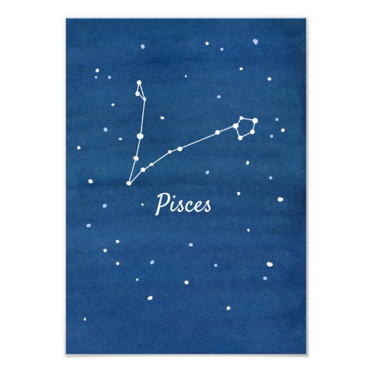 Pisces Star Constellation Blue Fotodruck (Vorne)