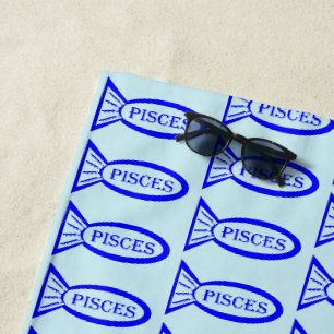 Pisces Star Sign Fisch Beach Handtuch