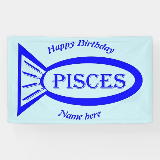 Pisces Star Sign Fish Custom Banner (Horizontal)