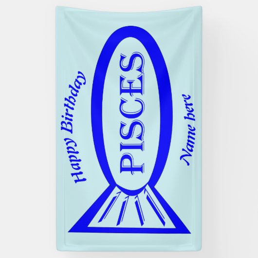 Pisces Star Sign Fish Custom Banner (Vertikal)