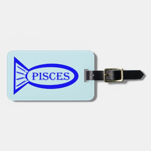 Pisces Star Sign Fish Custom Luggage Tag Gepäckanhänger (Vorderseite horizontal)
