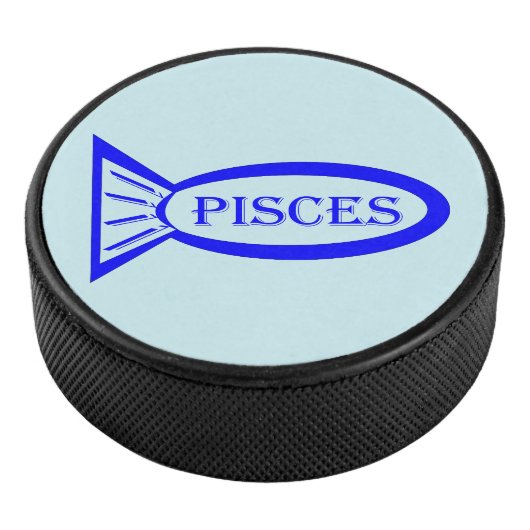 Pisces Star Sign Fish Hockey Puck (3/4)