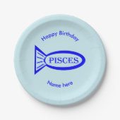 Pisces Star Sign Fish Paper Party Plate Pappteller (Vorderseite)