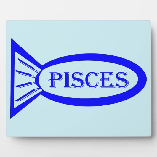 Pisces Star Sign Fish Plaque Fotoplatte (Vorderseite)
