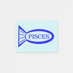 Pisces Star Sign Fish Post es merkt Pad Post-it Klebezettel