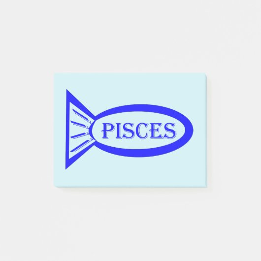 Pisces Star Sign Fish Post es merkt Pad Post-it Klebezettel (Vorderseite)