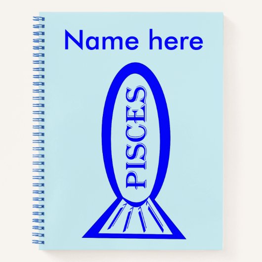 Pisces Star Sign Fish Spirale Notebook Notizbuch (Vorderseite)