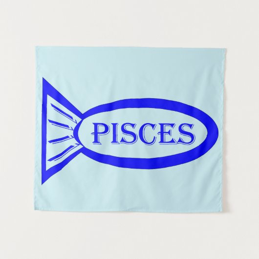 Pisces Star Sign Fish Tapestry Wandteppich (Vorderseite (Horizontal))