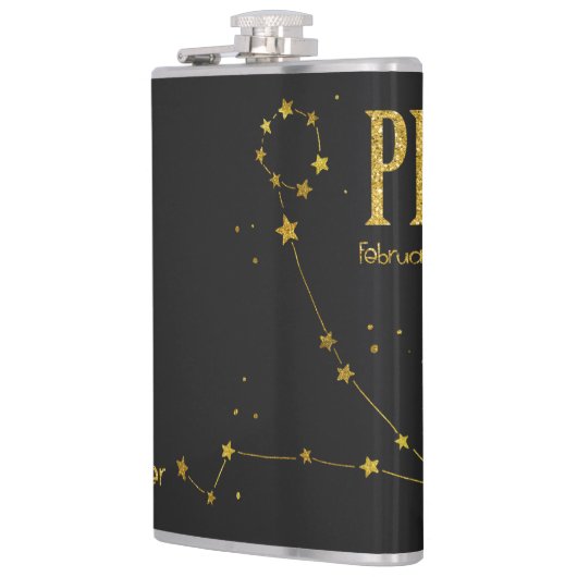 Pisces Star Sign Flachmann (Links)