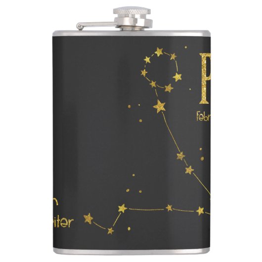 Pisces Star Sign Flachmann (Vorderseite)