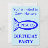 Pisces Star Sign Geburtstagsparty Einladung (Vorderseite)