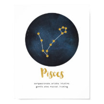 Pisces star sign print