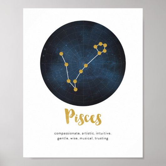 Pisces star sign print poster (Vorne)