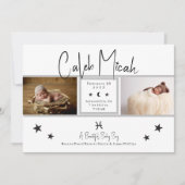 Pisces Stars Foto Baby Birth Ankündigung (Vorderseite)