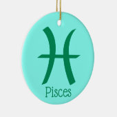 Pisces Sun Sign Zodiac Symbol Keramik Ornament (Rechts)