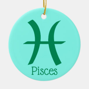 Pisces Sun Sign Zodiac Symbol Keramik Ornament