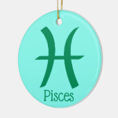 Pisces Sun Sign Zodiac Symbol Keramik Ornament (Links)