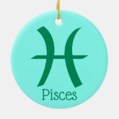 Pisces Sun Sign Zodiac Symbol Keramik Ornament (Hinten)