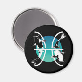 Pisces-Symbol - astrologisches Zodiakzeichen Magnet (Vorderseite/Rückseite)