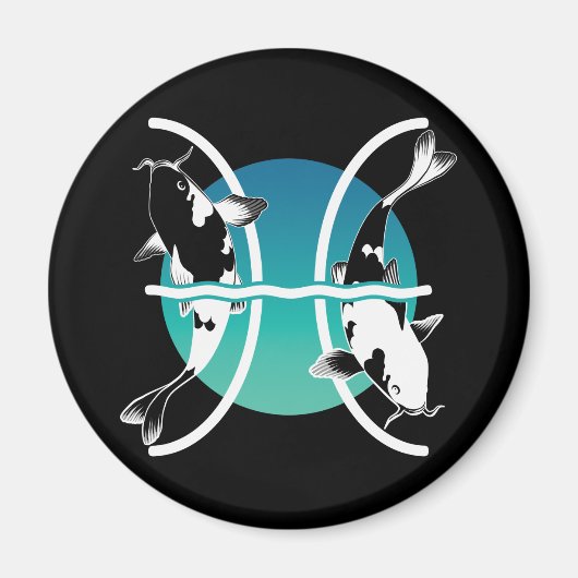 Pisces-Symbol - astrologisches Zodiakzeichen Magnet (Vorne)