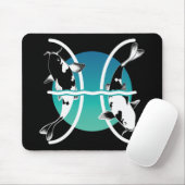 Pisces-Symbol - astrologisches Zodiakzeichen Mousepad (Mit Mouse)