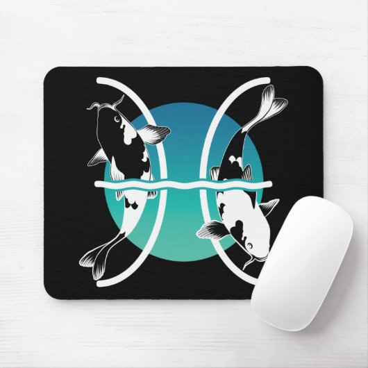 Pisces-Symbol - astrologisches Zodiakzeichen Mousepad (Mit Mouse)