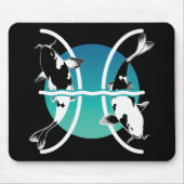 Pisces-Symbol - astrologisches Zodiakzeichen Mousepad (Vorne)