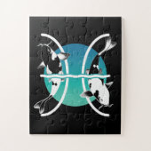 Pisces-Symbol - astrologisches Zodiakzeichen Puzzle (Vertikal)