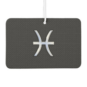 Pisces-Symbol auf Black Snake Skin-Stil Autolufterfrischer