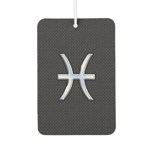 Pisces-Symbol auf Black Snake Skin-Stil Autolufterfrischer (Vorderseite)