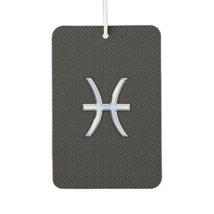 Pisces-Symbol auf Black Snake Skin-Stil Autolufterfrischer