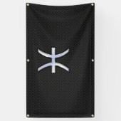 Pisces-Symbol auf Black Snake Skin-Stil Banner (Vertikal)