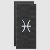 Pisces-Symbol auf Black Snake Skin-Stil Magnetkarte (Vorne/Hinten)