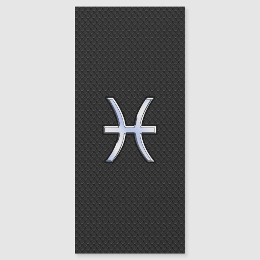 Pisces-Symbol auf Black Snake Skin-Stil Magnetkarte (Vorderseite)